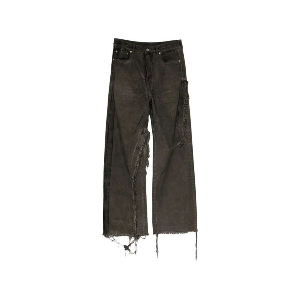 Rick Owens Drkshdw Men Distressed Wide-Leg Jeans